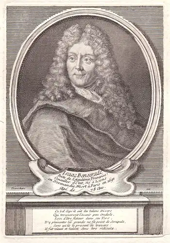 Isaac Benserade - Isaac de Benserade poete gravure Portrait Kupferstich antique print