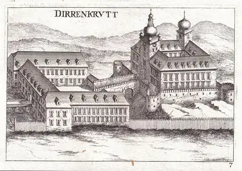 Dirrenkrutt - Schloss Dürnkrut Gönserndorf Kupferstich antique print