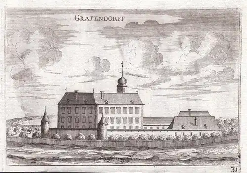 Grafendorff - Schloss Neutenstein Untergrafendorf Kupferstich antique print