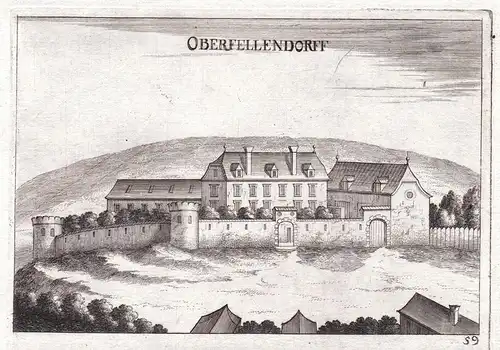 Oberfellendorff - Oberfellabrunn Hollabrunn Kupferstich antique print