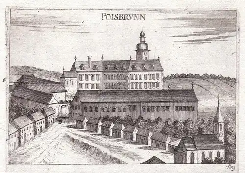 Poisbrunn - Poysbrunn Poysdorf Mistelbach Kupferstich antique print