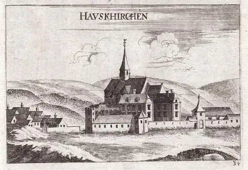 Hauskhirchen - Hauskirchen Zaya Gänserndorf Kupferstich antique print