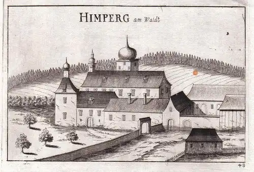 Himperg am Waldt - Himberg Ansicht Weinzierl am Walde Kupferstich antique print