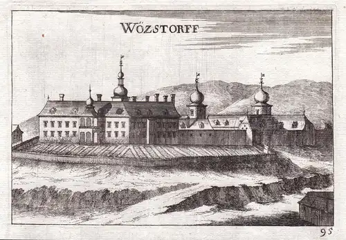 Wözstorff - Schloss Wetzdorf Kleinwetzdorf Kupferstich antique print