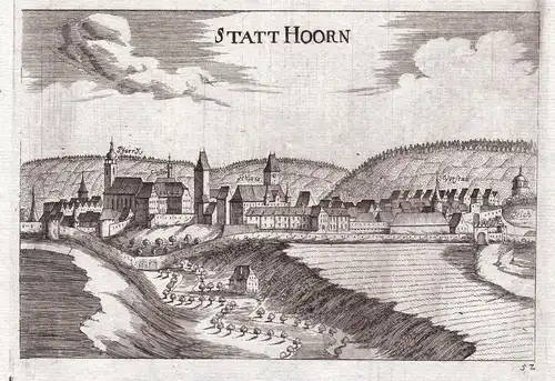 Statt Hoorn - Horn Gesamtansicht Niederösterreich Kupferstich antique print
