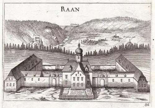 Raan - Schloss Raan Schönberg am Kamp Kupferstich antique print