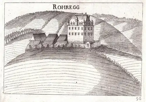 Rohregg - Schloss Rorregg Yspertal Ansicht Kupferstich antique print