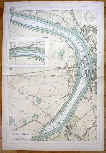 Ile St. Denis - LÎle-Saint-Denis Saint-Ouen Villeneuve plan de la ville city map Paris