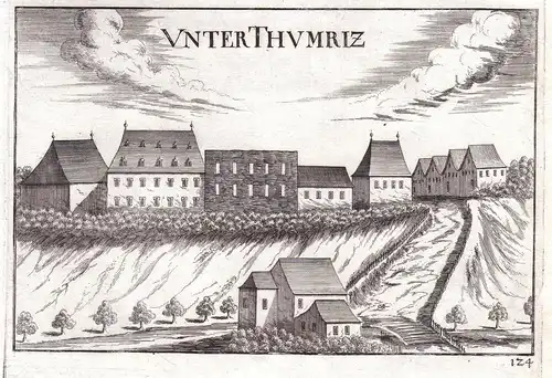 Unter Thumriz -  Kupferstich antique print