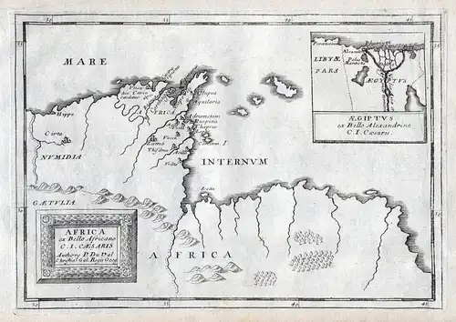 Africa - Egypt Tunisia Tunesien Africa map carte Karte Kupferstich antique print