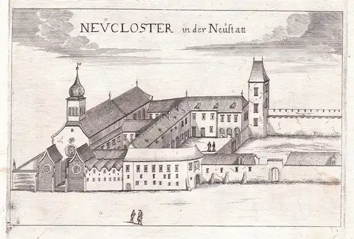 Neucloster in der Neustatt - Stift Neukloster Wiener Neustadt Kupferstich antique print