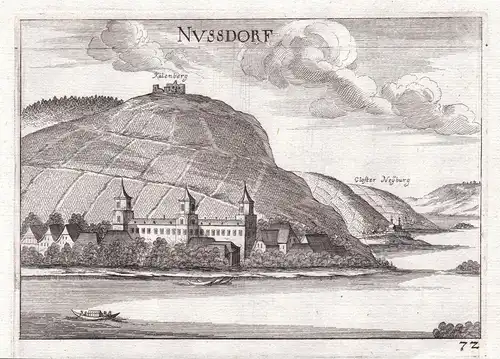 Nussdorf - Nussdorf Wien Leopoldsberg Kupferstich antique print
