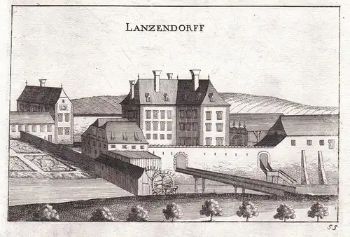 Lanzendorff - Lanzendorf bei Schwechat Niederösterreich Kupferstich antique print