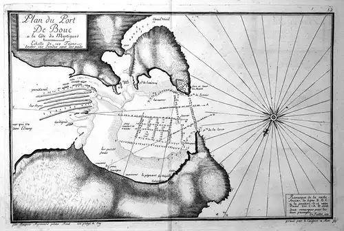 Plan du Port de Bouc a la Cote du Martigues - Port-de-Bouc Martigues port map carte Karte Kupferstich antique