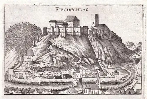 Kirchschlag - Burg Kirchschlag in der Buckligen Welt Kupferstich antique print