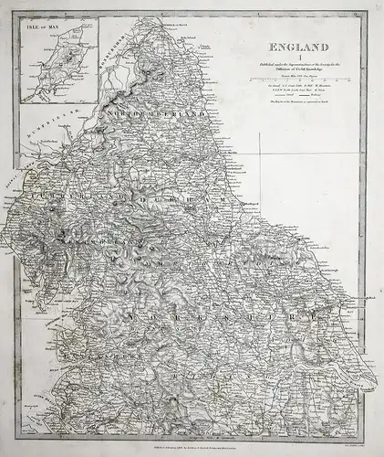 England I. - England Great Britain Kontinent continent Yorkshire Riding SDUK Karte map Stahlstich steel engrav