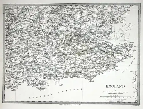 England V. - England Great Britain Kontinent continent Hampshire Oxford SDUK Karte map Stahlstich steel engrav