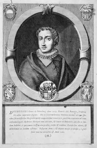 Diethericus - Diether von Hohenburg Würzburg Bischof Portrait Kupferstich engraving