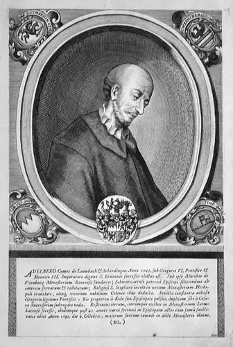 Adelbero - Adalbero von Würzburg Bischof Portrait Kupferstich engraving