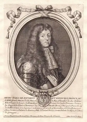 Henry Iules de Bourbon - Henri-Jules de Bourbon-Conde (1643-1709) Portrait Kupferstich engraving gravure