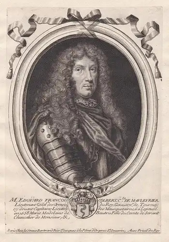 M Edovard Francois Colbert - Edouard-Francois Colbert comte de Maulevrier (1633-1696) gravure Portrait Kupfers