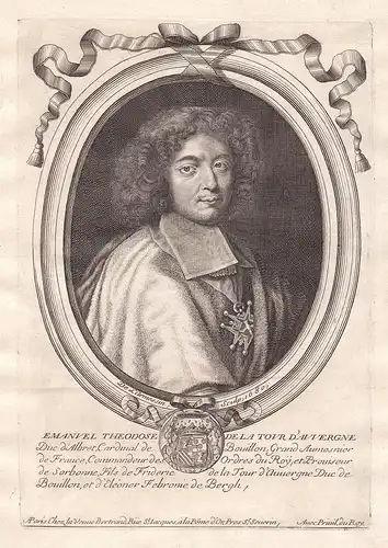 Emanuel Theodose de la Tour d'Auvergne - Emmanuel Theodose de la Tour dAuvergne Portrait Kupferstich engravin