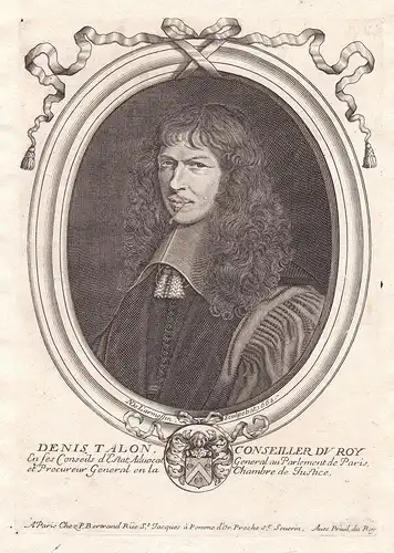 Denis Talon - Denis Talon (1628-1698) Jurist juriste Paris Portrait Kupferstich engraving gravure