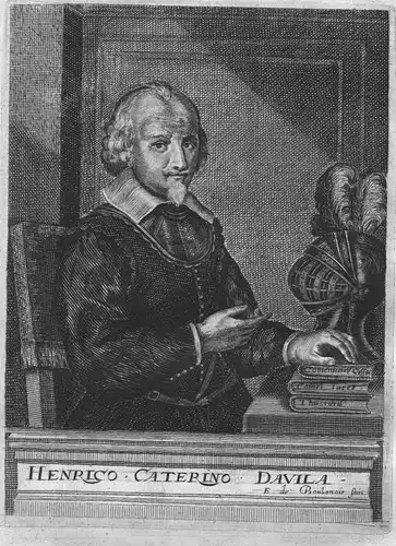 Enrico Caterino Davila Historian Italy Portrait Kupferstich engraving