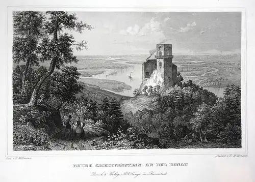 Ruine Greiffenstein an der Donau - Ruine Greifenstein Donau Österreich Austria Sankt Andrä-Wördern gravure Sta