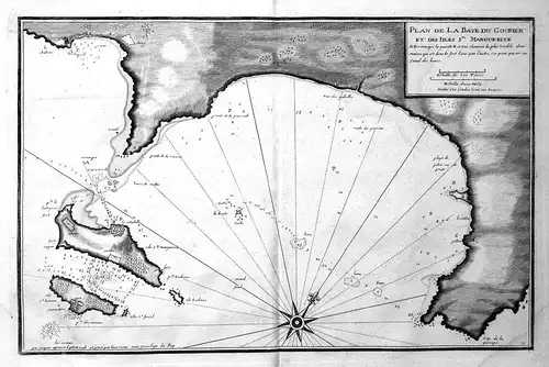 Plan de la Baye du Gourien et des Isles Ste Marguerite - Ile Sainte-Marguerite Lerins map carte Karte Hafen ha