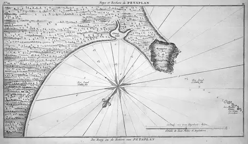 Baye et Rochers de Petaplan - Petaplan Mexico coast Karte map mappa costa Kupferstich antique print
