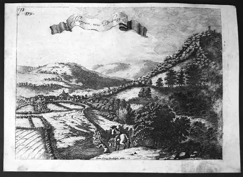 Iburgum nunc Driburg - Bad Driburg Gesamtansicht Kupferstich engraving