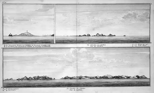 De Eilanden van Lema - Lema Marianen Mariana Islands Ansicht view Kupferstich antique print