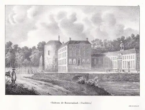 Chateau de Roosendaal - Roosendaal Nordbrabant Schloss Chateau Lithographie Cloet Niederlande Nederland