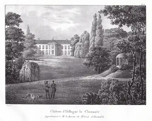 Chateau d'Hollogne la Chaussee - Grâce-Hollogne Schloss Chateau Lithographie Cloet Belgique Belgien