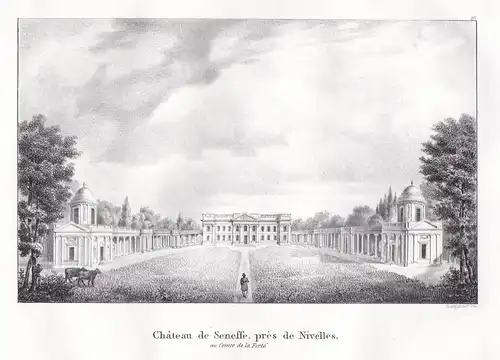 Chateau de Seneffe, pres de Nivelles - Nivelles Seneffe Wallonien Hennegau Lithographie Cloet Belgique Belgien
