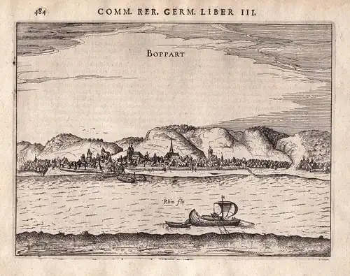 Boppart - Boppard Rhein Gesamtansicht Ansicht view Kupferstich antique print