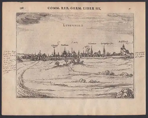 Luneburg - Lüneburg Gesamtansicht Ansicht view Kupferstich antique print