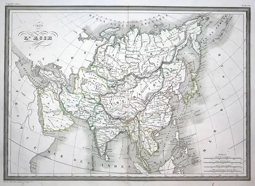 Carte de l'Asie - Asie Asia Asien China India Indien Thailand Thaïlande map Karte carte Kupferstich antique pr