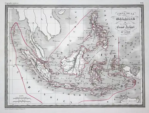 Carte de la Malaisie ou Grand Archipel d' Asie - Malaysia Malaisie Asien Asie Asia map Karte carte Kupferstich