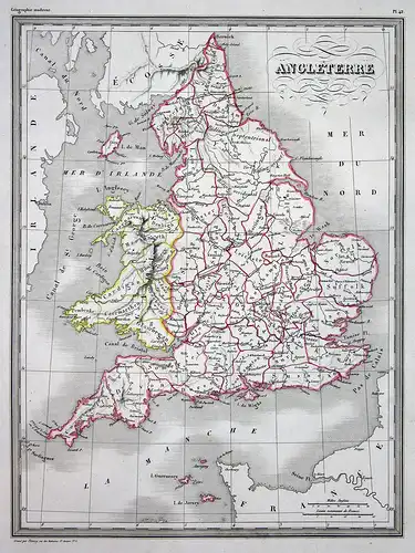 Angleterre - Europa Europe Angleterre England Great Britain Großbritannien map Karte carte Kupferstich antique