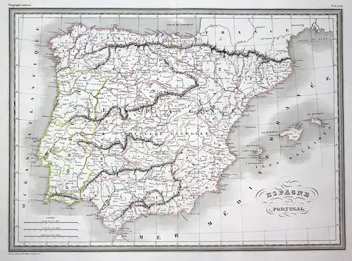 Espagne et Portugal - Spain Spanien Espagne Portugal Madrid Andalusien Andalusia Andalousie map Karte carte Ku