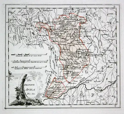 Die Provinz Avila - Spanien Spain Portugal Avila Oropesa Talavera de la Reina map Karte Reilly engraving Kupfe