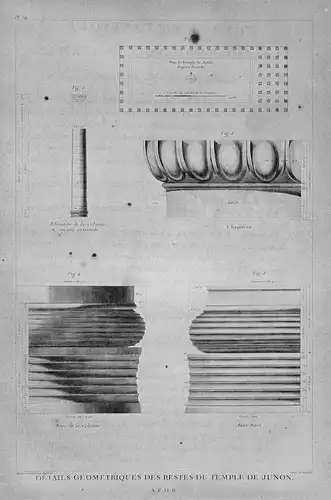 Details geometriques des restes du Temple de Junon - Temple of Juno Junotempel Tempel Greece Griechenland arch