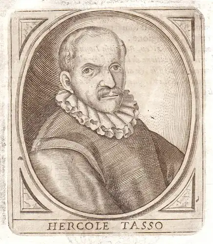 Hercole Tasso - Ercole Tasso poeta Portrait Bergamo incisione Kupferstich