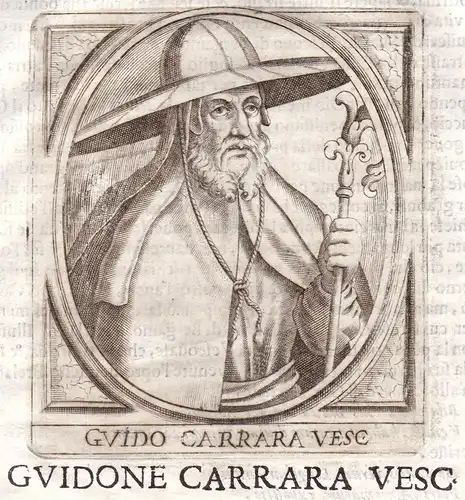 Guido Carrara Vesc - Guido Guidone Carrara Portrait Bergamo incisione Kupferstich