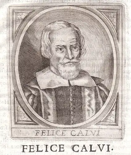 Felice Calvi - Felice Calvi scultore Portrait Bergamo incisione Kupferstich