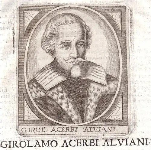Girolamo Acerbi Alviani - Girolamo Acerbi Alviani d'Alzano Portrait Bergamo incisione Kupferstich