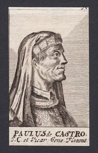 Paulus de Castro / Paolo de Castro (c.1360-1441) Italian jurist Rechtsgelehrter Firenze  Siena Avignon Padova