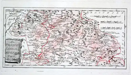 Der Provinz Cuenca mittlerer Theil - Spanien Spain Portugal Cuenca Altarejos map Karte Reilly engraving Kupfer